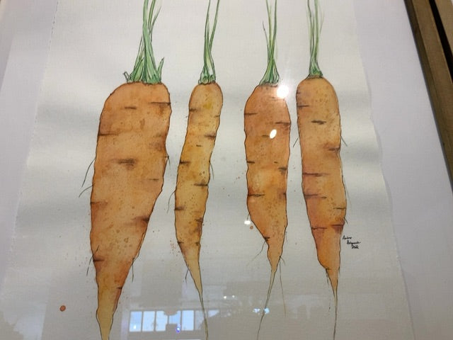 Amber Antymniuk - Carrots Watercolour Framed Painting