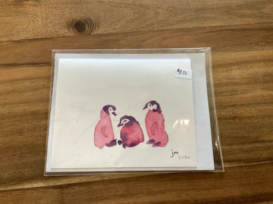 Art by Julia - Small Cards - Purple Penguins