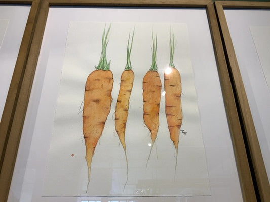 Amber Antymniuk - Carrots Watercolour Framed Painting