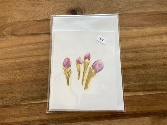 Art by Julia - Small Cards - Purple Flower Buds